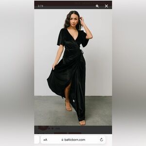 Baltic Born NWT gorgeous floor length velvet wrap maxi dress